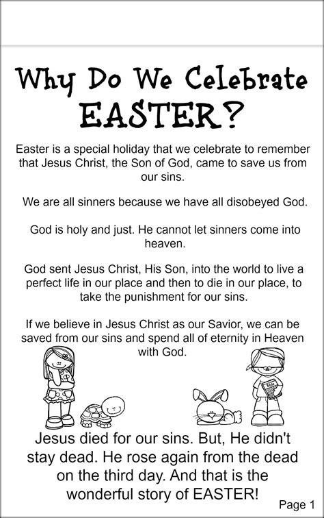 easter sunday school lesson for kids free